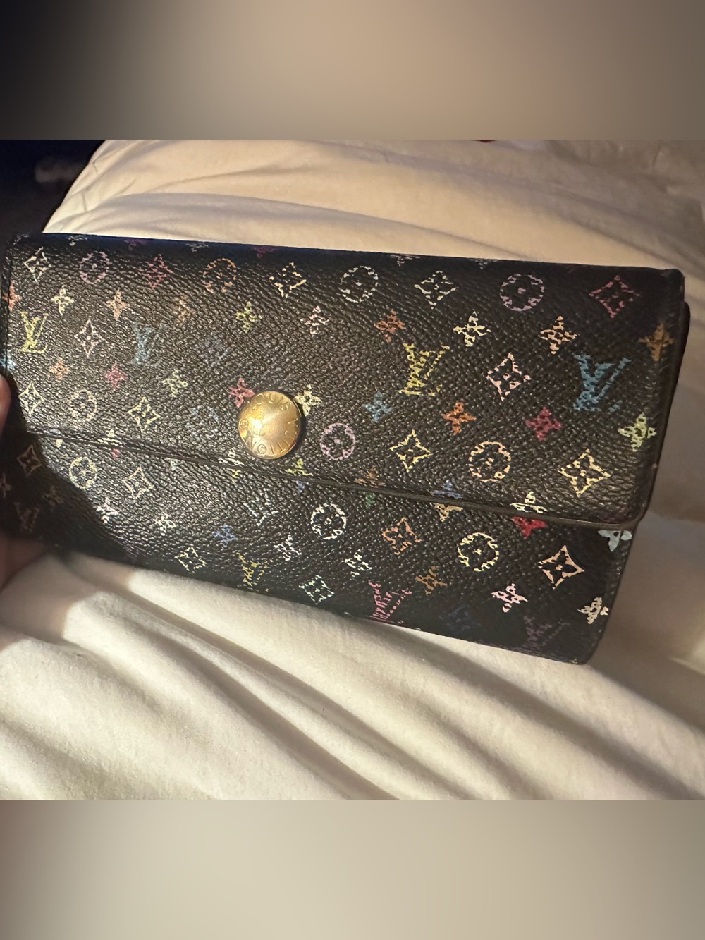 Louis Vuitton Black Multicolor Monogram Snap Wallet